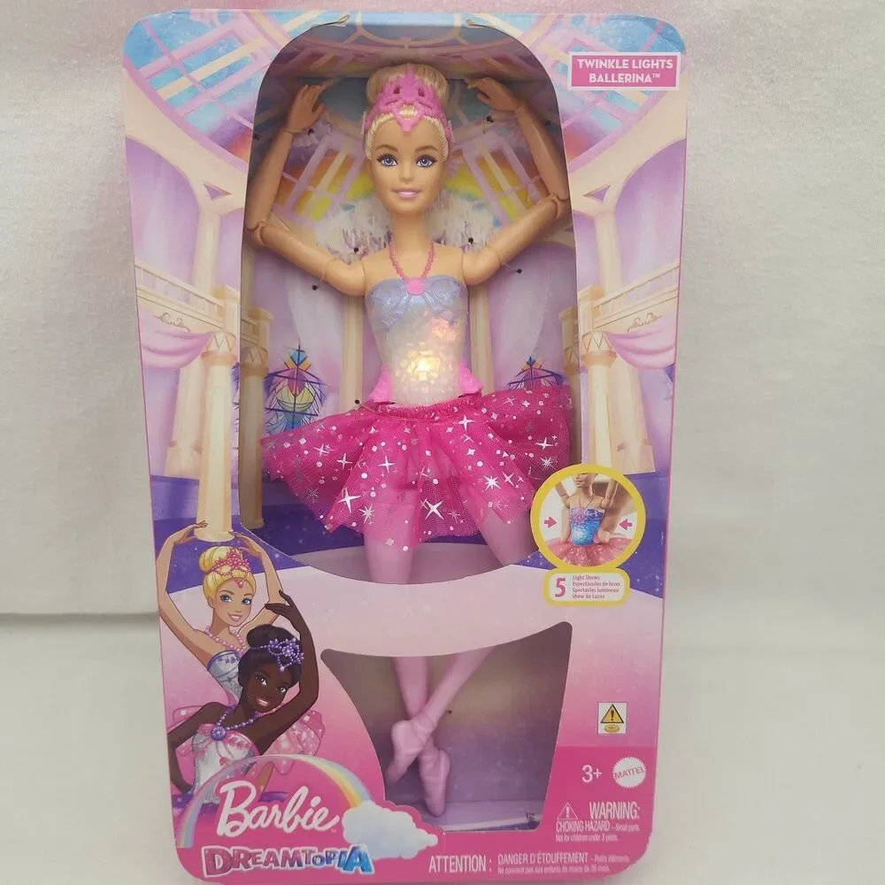 Doll Barbie Dreamtopia Twinkle Lights Ballerina Multicolor 5 Different Shows New